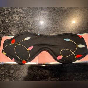 kate spade Black Sleep Mask with Multicolor Light Bulb Print